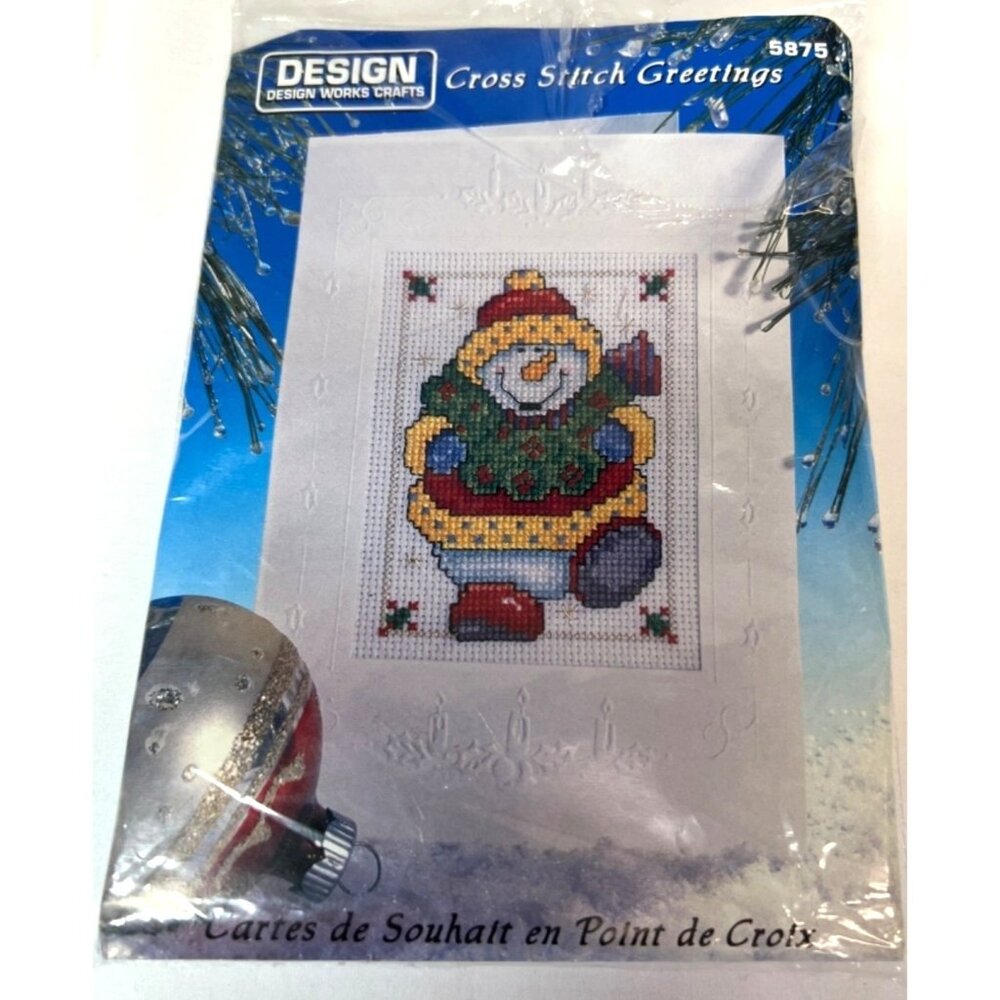 Design Works Christmas Cross Stitch Card Kit Santa Ornament 5"x7" Design DIY Cra